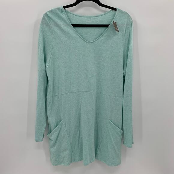 Pure Jill Womens XL Seamed V-Neck Tunic Long Sleeve Comfy Soft Minimalist J.Jill - Picture 1 of 11